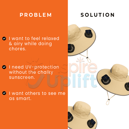 Outdoor Solar Wide Brimme Sun Hat With Fan