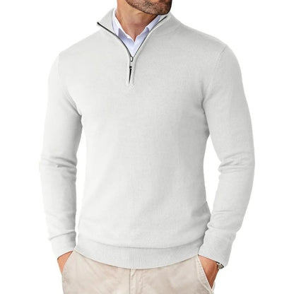 Mens Quarter Zip Mock Neck Slim Fit Lightweight Pullover Sweater