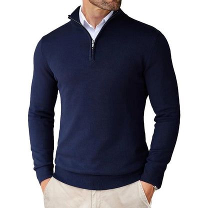 Mens Quarter Zip Mock Neck Slim Fit Lightweight Pullover Sweater