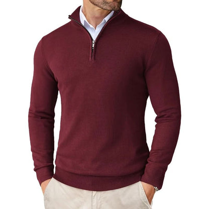 Mens Quarter Zip Mock Neck Slim Fit Lightweight Pullover Sweater