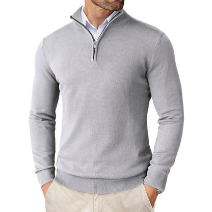 Mens Quarter Zip Mock Neck Slim Fit Lightweight Pullover Sweater