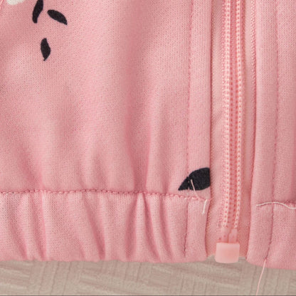 Baby Clothes Spring And Fall Flower Pattern Zipper Simple Outerwear With Pocket Cute Casual Girl'S Children's Jacket Girl Hooded