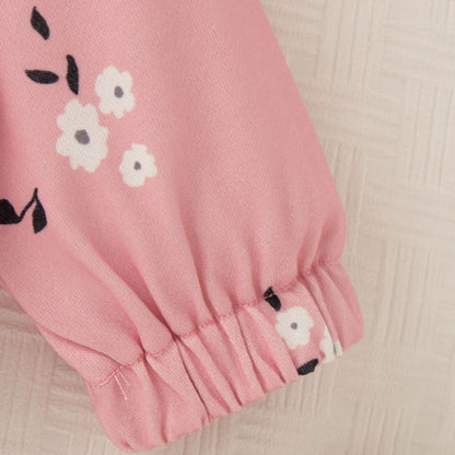 Baby Clothes Spring And Fall Flower Pattern Zipper Simple Outerwear With Pocket Cute Casual Girl'S Children's Jacket Girl Hooded