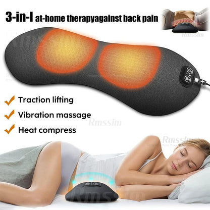 Electric Lumbar Support Pillow with Heat and Vibration Therapy
