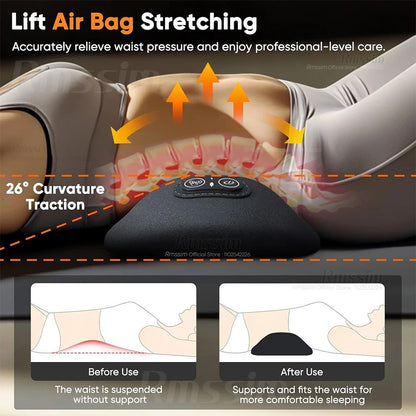 Electric Lumbar Support Pillow with Heat and Vibration Therapy