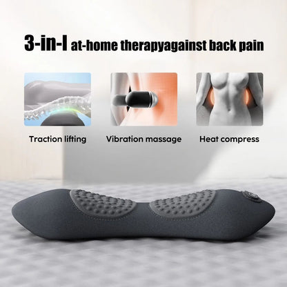Electric Lumbar Support Pillow with Heat and Vibration Therapy