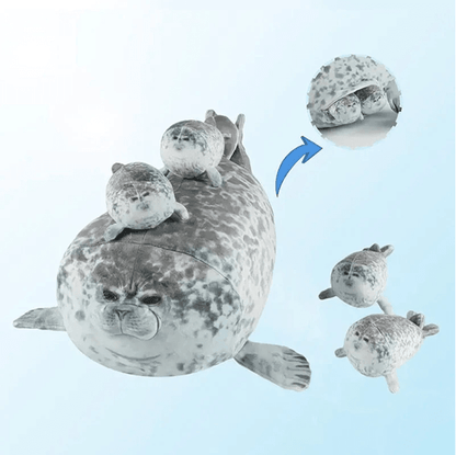 Mother and Son Seal Plush Toy Set 40 cm 5Piece Plush Seal Family
