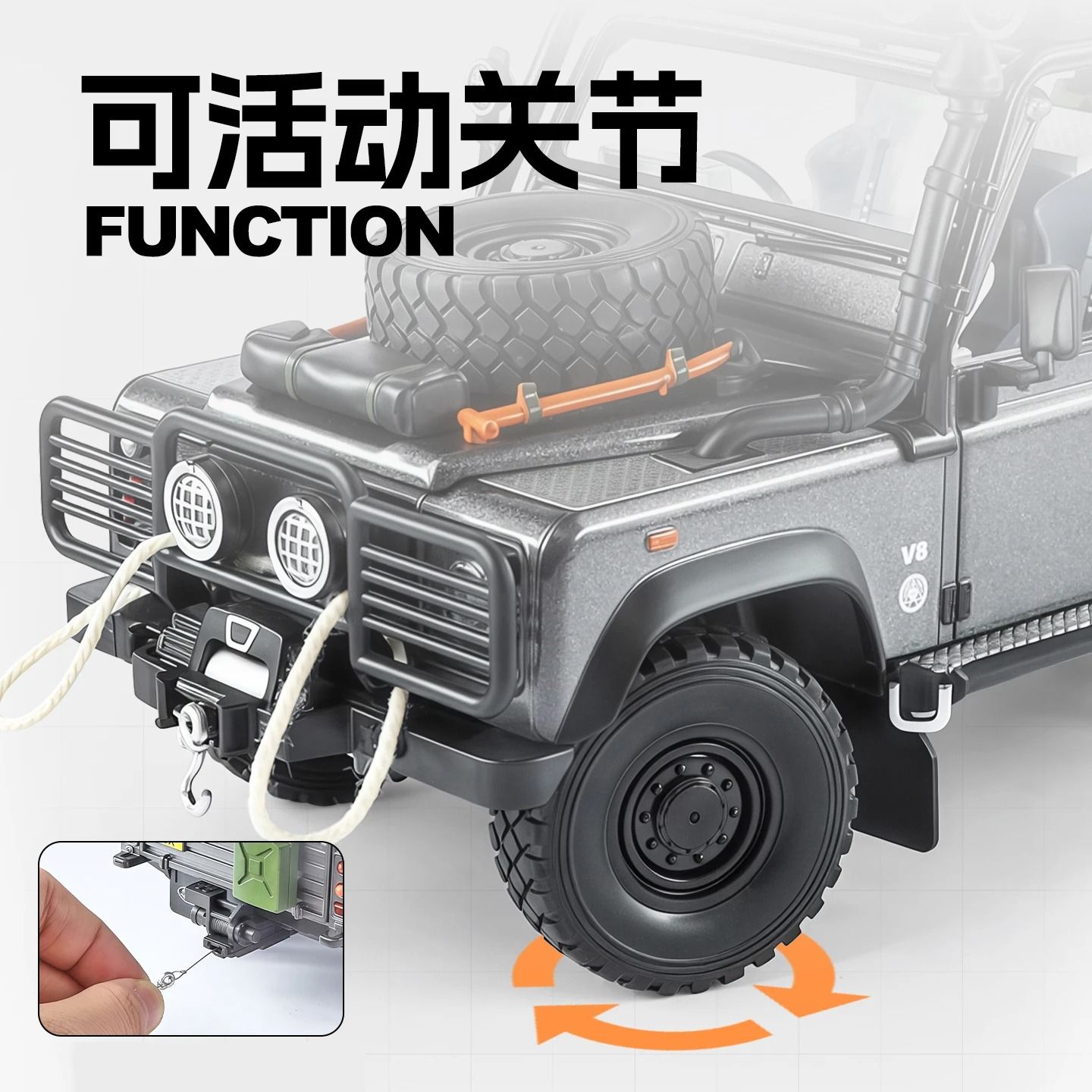 1 24 Land Rover Defender 110 Tomb LE Alloy Car Model with Sound and Light