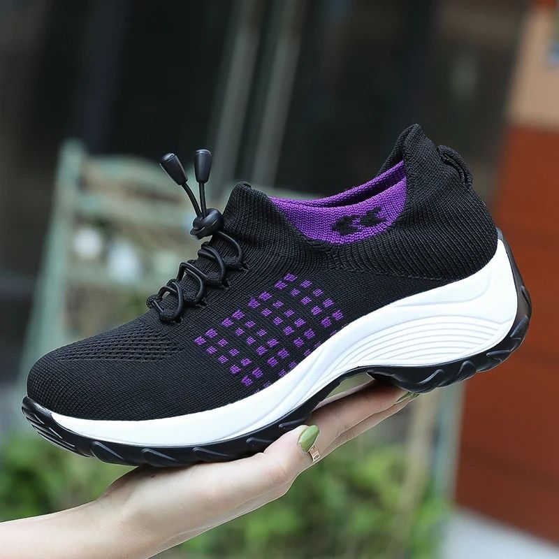 Women Sock Sneakers Fashion Walking Trainers Breathable Platform Loafers