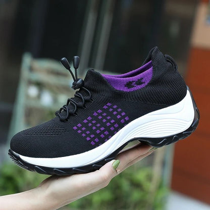 Women Sock Sneakers Fashion Walking Trainers Breathable Platform Loafers