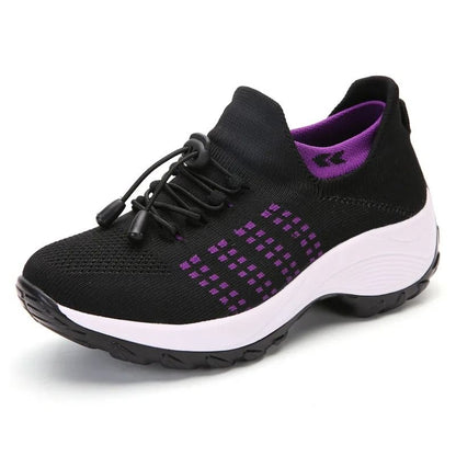 Women Sock Sneakers Fashion Walking Trainers Breathable Platform Loafers