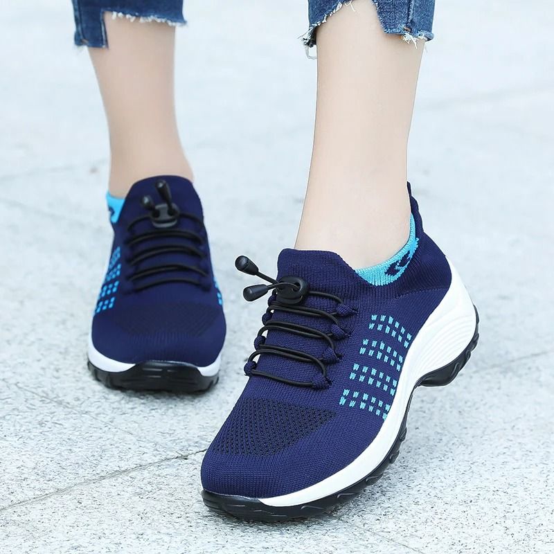 Women Sock Sneakers Fashion Walking Trainers Breathable Platform Loafers