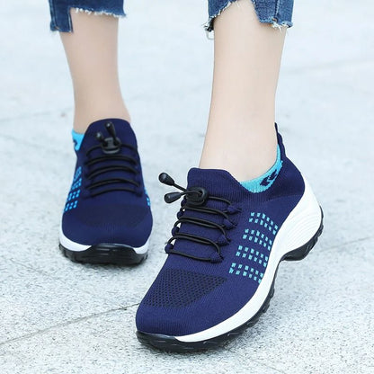 Women Sock Sneakers Fashion Walking Trainers Breathable Platform Loafers
