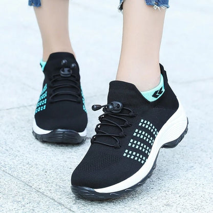Women Sock Sneakers Fashion Walking Trainers Breathable Platform Loafers