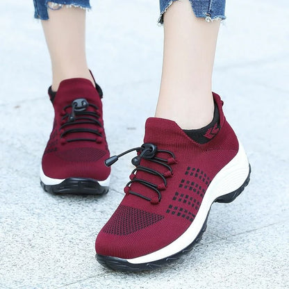 Women Sock Sneakers Fashion Walking Trainers Breathable Platform Loafers