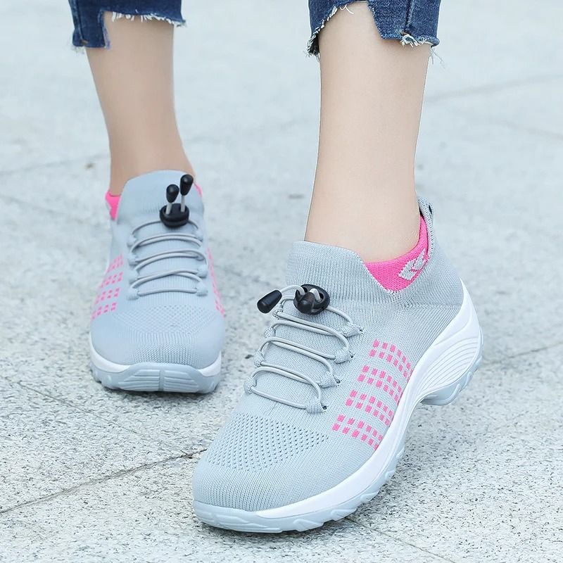 Women Sock Sneakers Fashion Walking Trainers Breathable Platform Loafers
