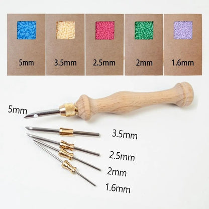 Adjustable Knitting Embroidery Pen Kit with Punch Needle Weaving Tools for DIY Sewing and Craft Projects