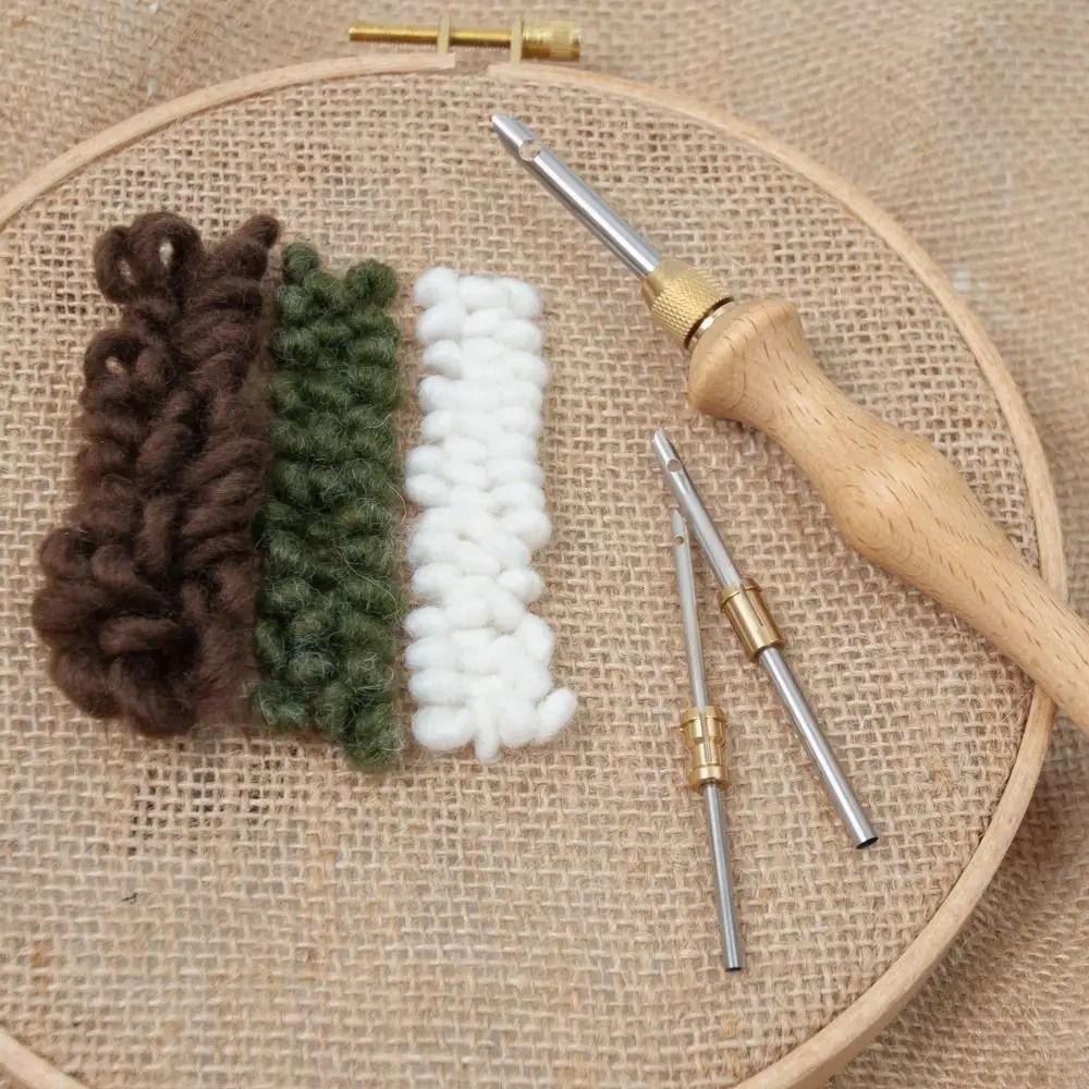 Adjustable Knitting Embroidery Pen Kit with Punch Needle Weaving Tools for DIY Sewing and Craft Projects