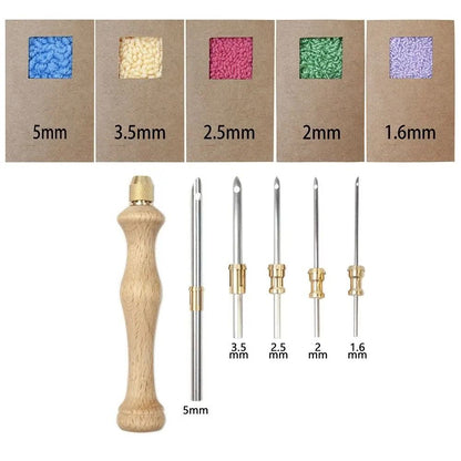 Adjustable Knitting Embroidery Pen Kit with Punch Needle Weaving Tools for DIY Sewing and Craft Projects