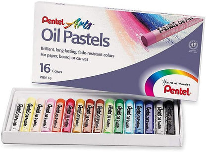 Pentel Arts Oil Pastel Set PHN, Assorted Brilliant Colors, Smoothly Applied & Blendable for Creative Shading, and Art
