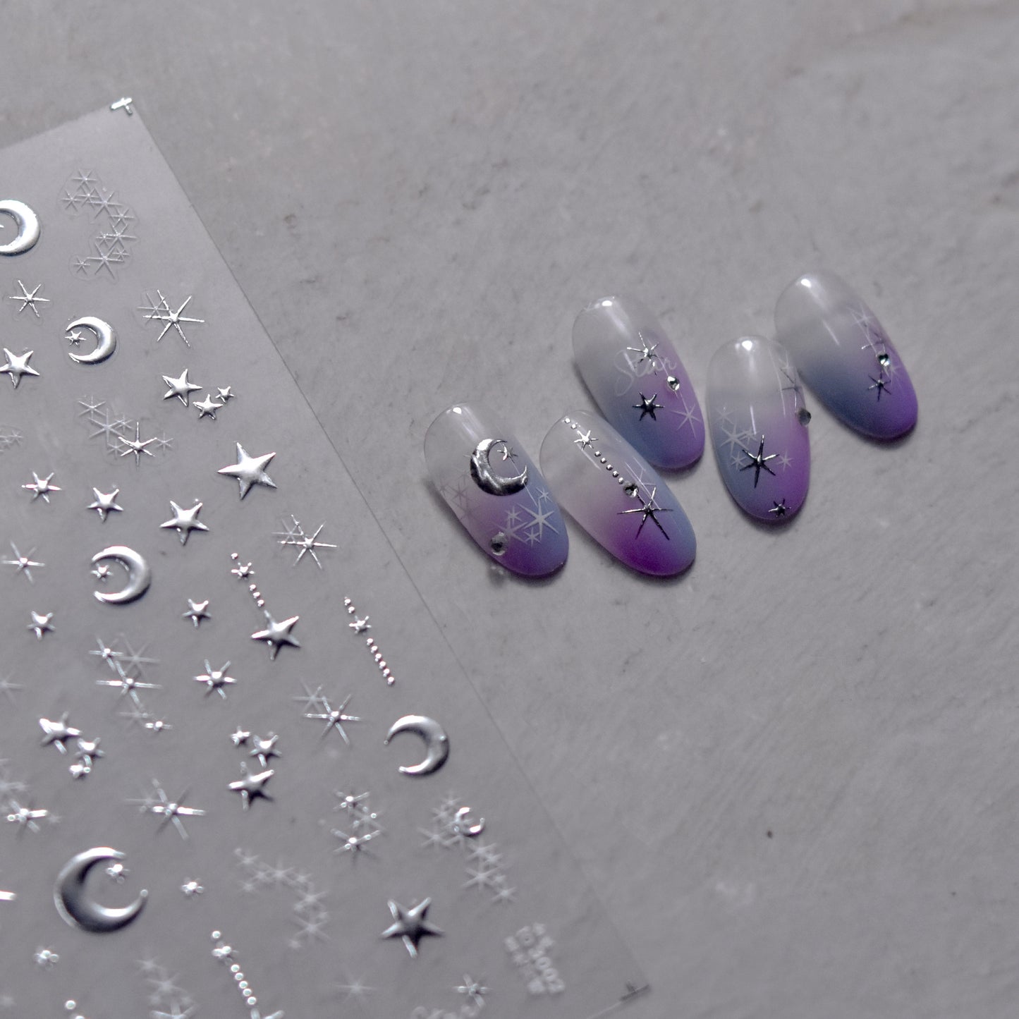 3D Gold Sun Moon Star Nail Art Stickers Celestial Self Adhesive Decals
