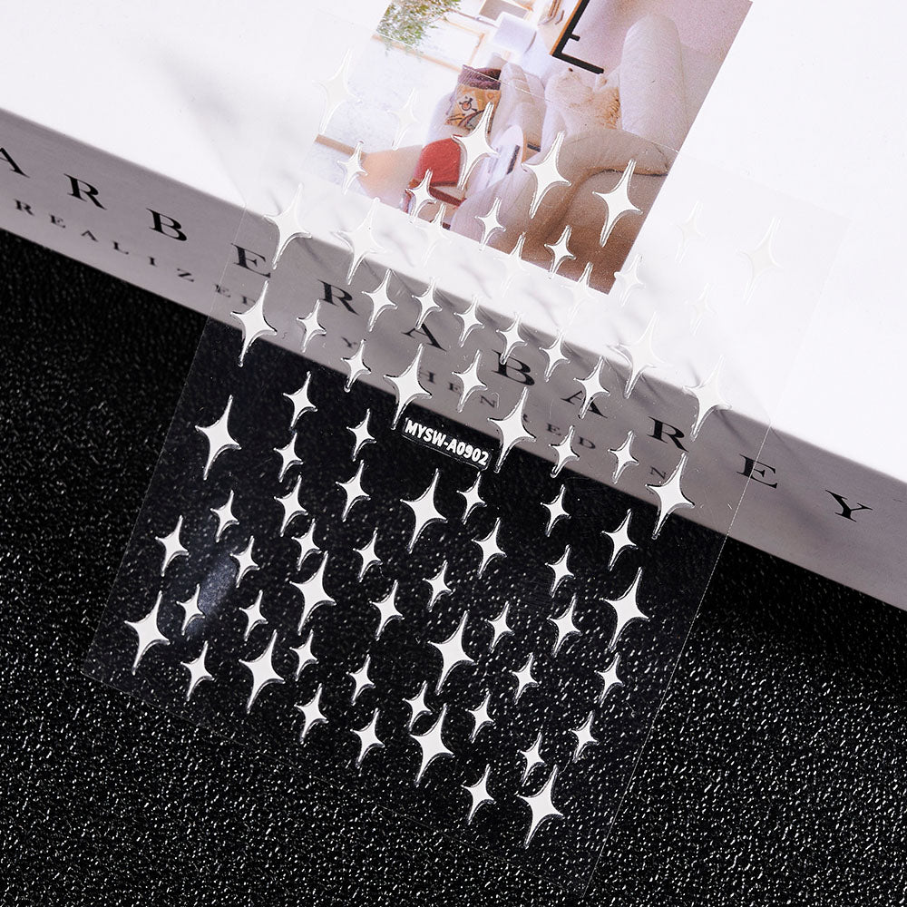 3D Gold Sun Moon Star Nail Art Stickers Celestial Self Adhesive Decals