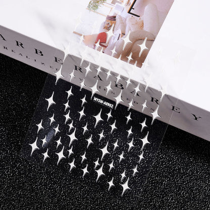3D Gold Sun Moon Star Nail Art Stickers Celestial Self Adhesive Decals