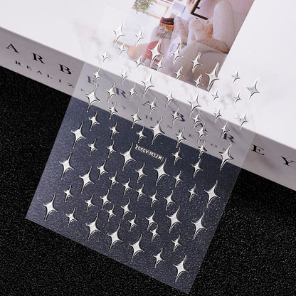 3D Gold Sun Moon Star Nail Art Stickers Celestial Self Adhesive Decals