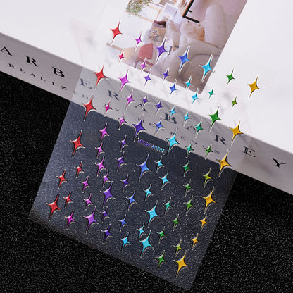 3D Gold Sun Moon Star Nail Art Stickers Celestial Self Adhesive Decals