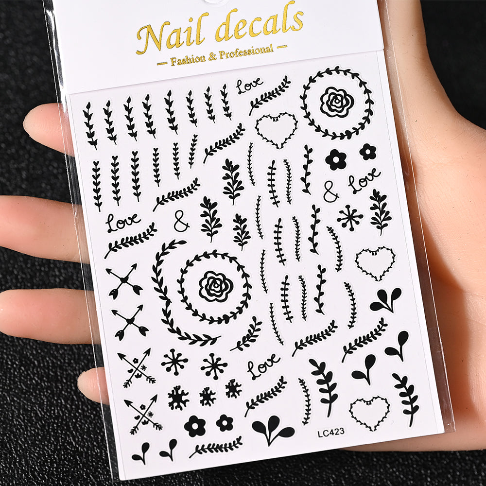 3D Gold Sun Moon Star Nail Art Stickers Celestial Self Adhesive Decals