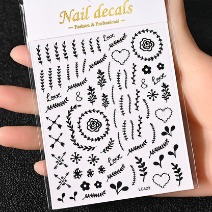 3D Gold Sun Moon Star Nail Art Stickers Celestial Self Adhesive Decals