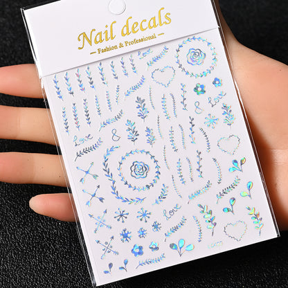 3D Gold Sun Moon Star Nail Art Stickers Celestial Self Adhesive Decals