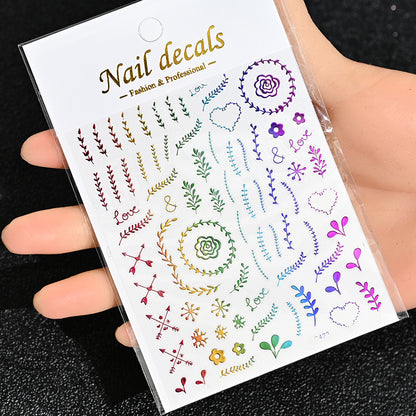 3D Gold Sun Moon Star Nail Art Stickers Celestial Self Adhesive Decals