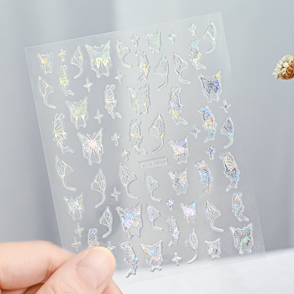 3D Gold Sun Moon Star Nail Art Stickers Celestial Self Adhesive Decals