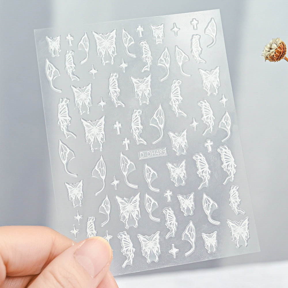 3D Gold Sun Moon Star Nail Art Stickers Celestial Self Adhesive Decals