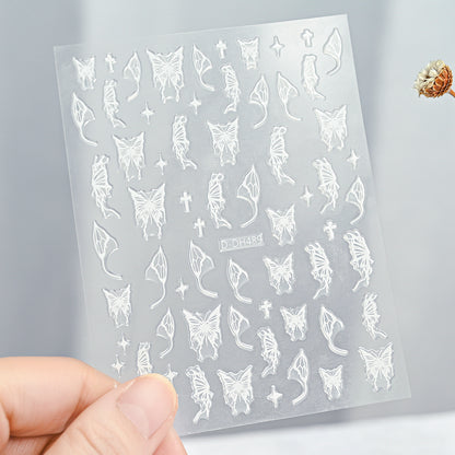 3D Gold Sun Moon Star Nail Art Stickers Celestial Self Adhesive Decals