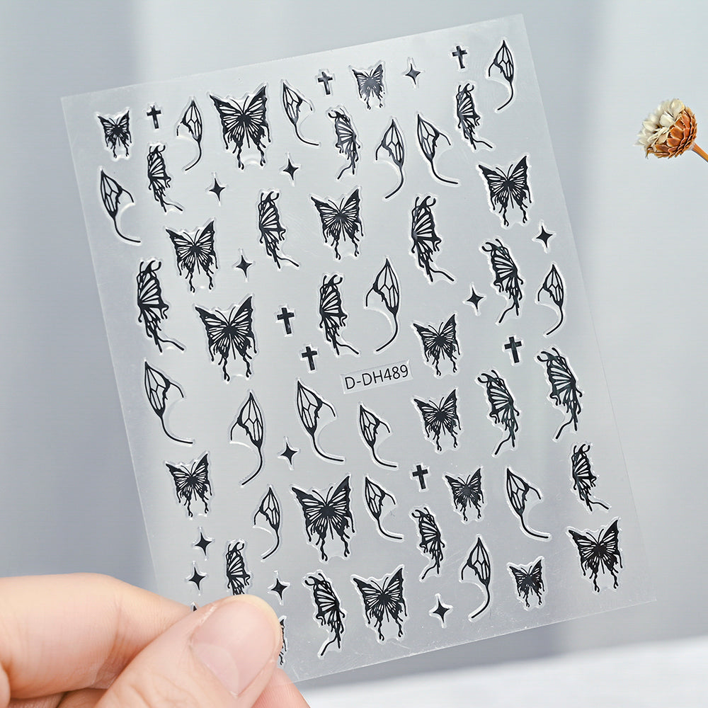 3D Gold Sun Moon Star Nail Art Stickers Celestial Self Adhesive Decals