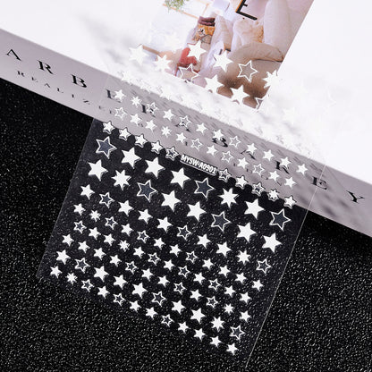 3D Gold Sun Moon Star Nail Art Stickers Celestial Self Adhesive Decals