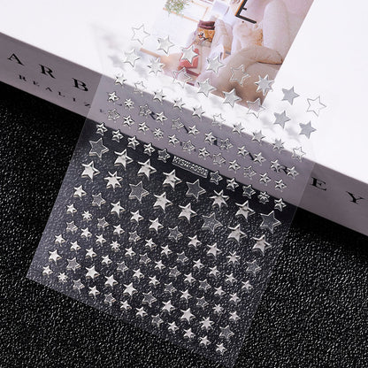 3D Gold Sun Moon Star Nail Art Stickers Celestial Self Adhesive Decals