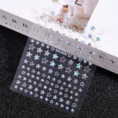 3D Gold Sun Moon Star Nail Art Stickers Celestial Self Adhesive Decals