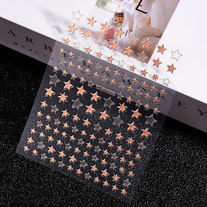 3D Gold Sun Moon Star Nail Art Stickers Celestial Self Adhesive Decals