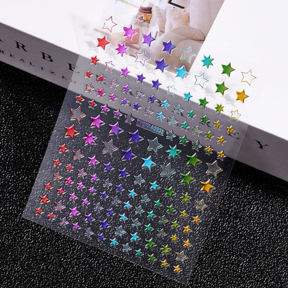 3D Gold Sun Moon Star Nail Art Stickers Celestial Self Adhesive Decals