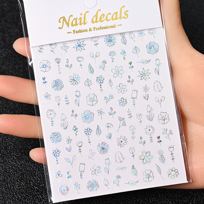 3D Gold Sun Moon Star Nail Art Stickers Celestial Self Adhesive Decals