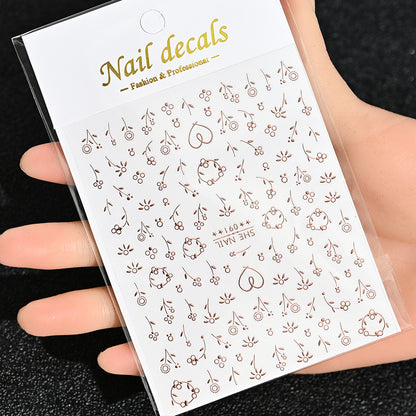 3D Gold Sun Moon Star Nail Art Stickers Celestial Self Adhesive Decals