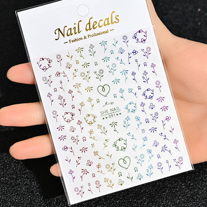 3D Gold Sun Moon Star Nail Art Stickers Celestial Self Adhesive Decals