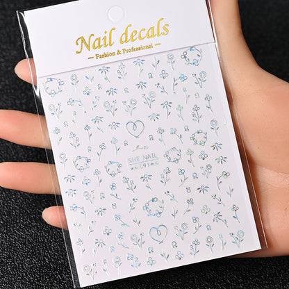 3D Gold Sun Moon Star Nail Art Stickers Celestial Self Adhesive Decals