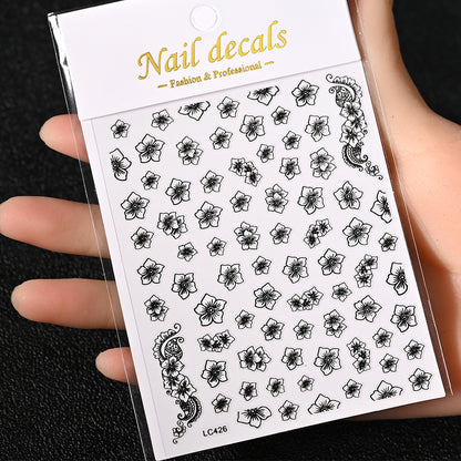 3D Gold Sun Moon Star Nail Art Stickers Celestial Self Adhesive Decals