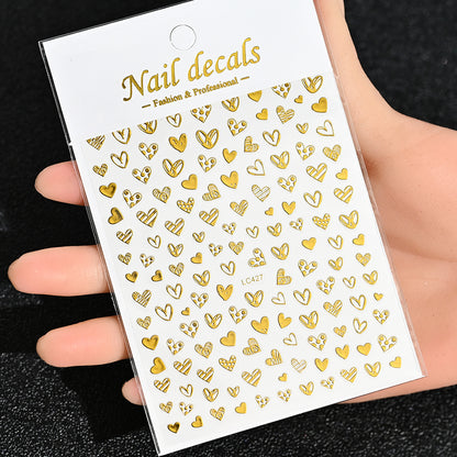 3D Gold Sun Moon Star Nail Art Stickers Celestial Self Adhesive Decals
