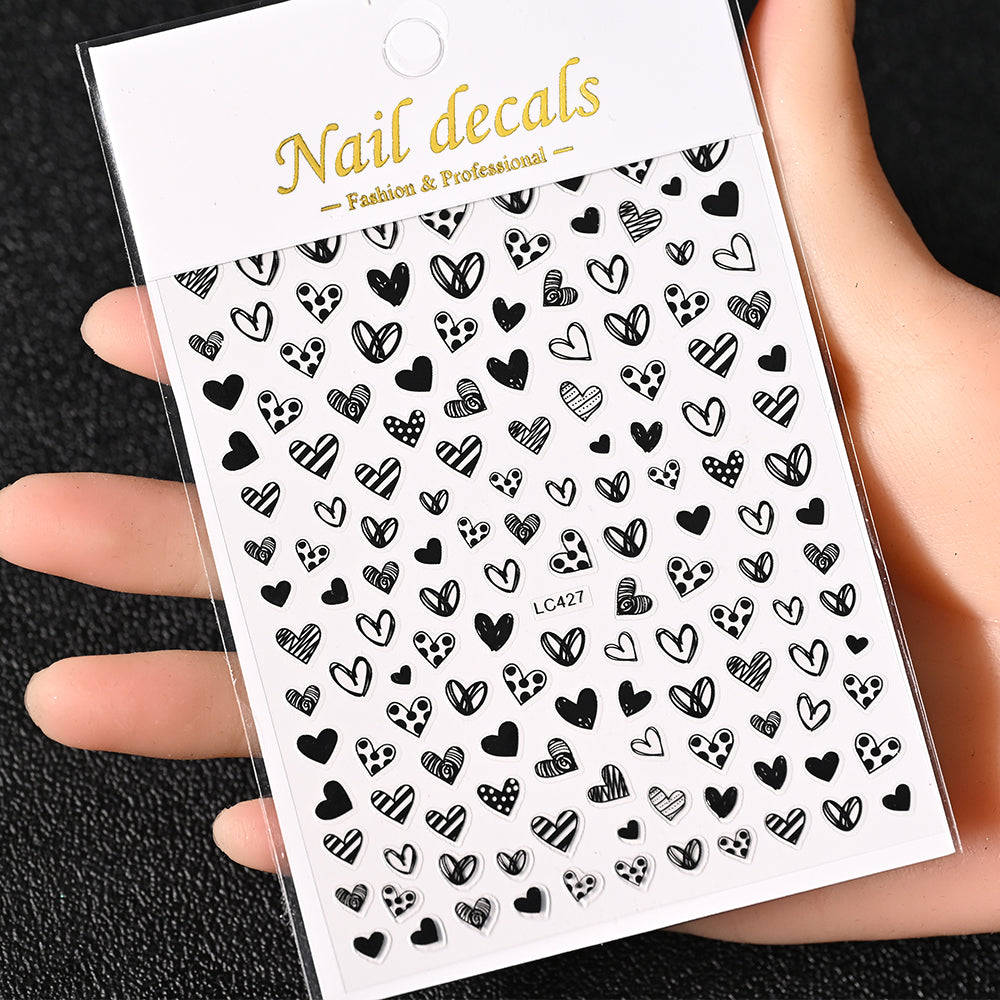 3D Gold Sun Moon Star Nail Art Stickers Celestial Self Adhesive Decals