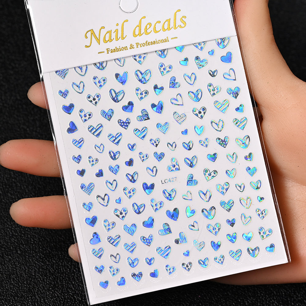 3D Gold Sun Moon Star Nail Art Stickers Celestial Self Adhesive Decals